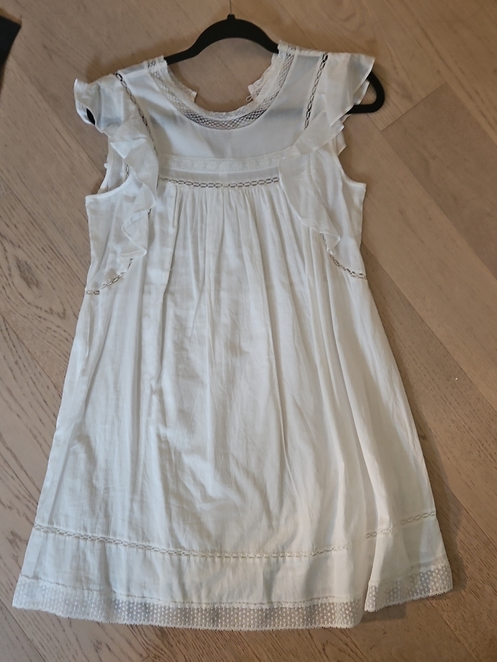 Womens Aritzia White Ruffle Lace Summer Dress